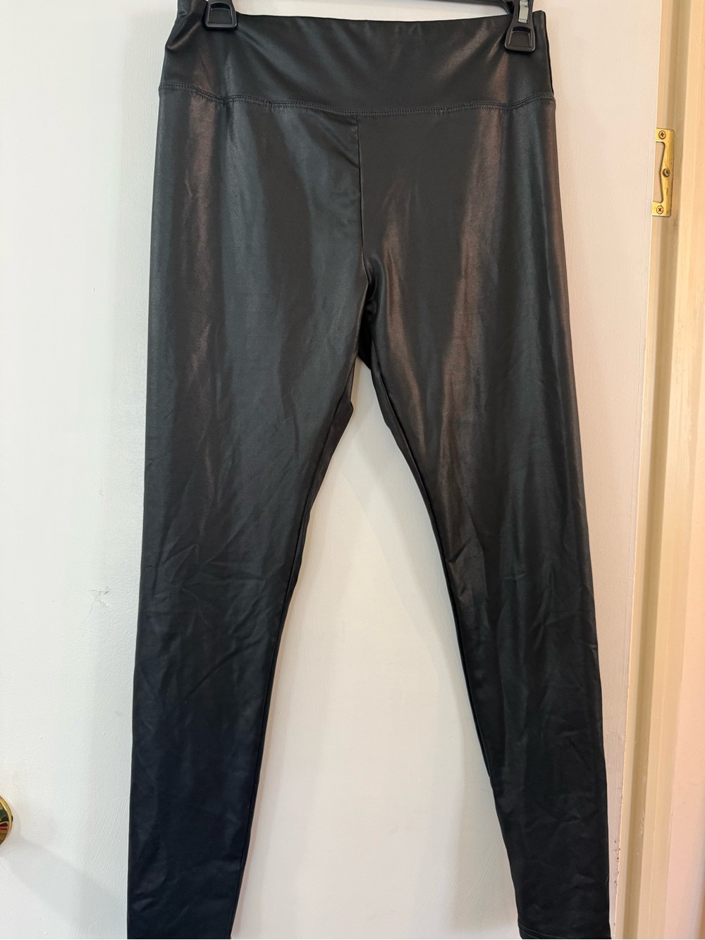 Women's Black Faux Leather Leggings